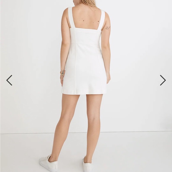 Denim Button-Front Mini Dress in Tile White NWT SOLD OUT STYLE SIZE 4 - Picture 3 of 9